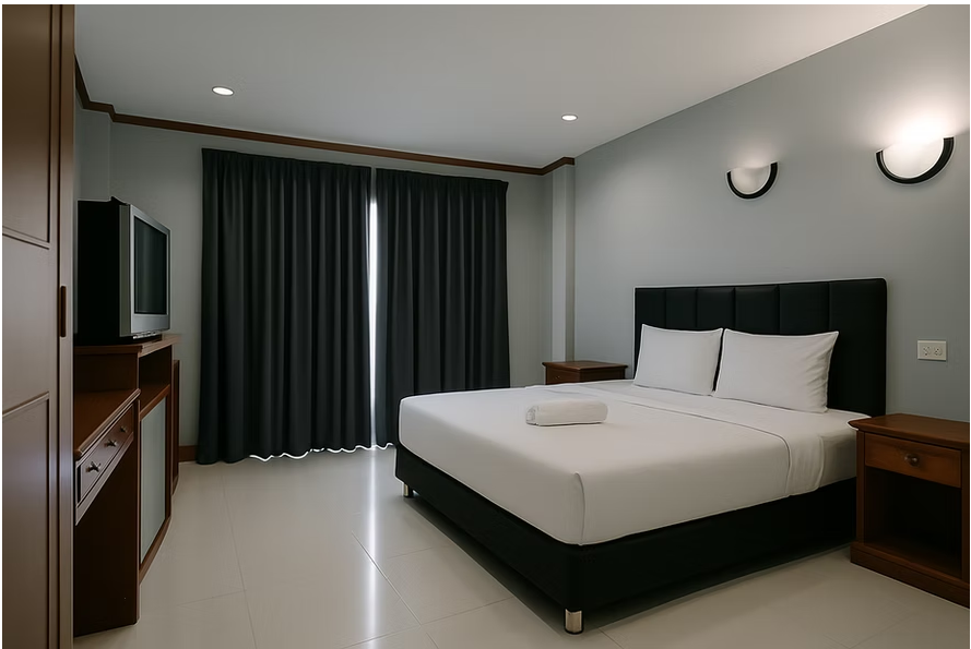 ห้องทริปเปิล สำหรับ 3 คน SC House Hostel Cha-am ที่พักชะอำราคาประหยัด ห้องพักสะอาด ใกล้หาดชะอำ